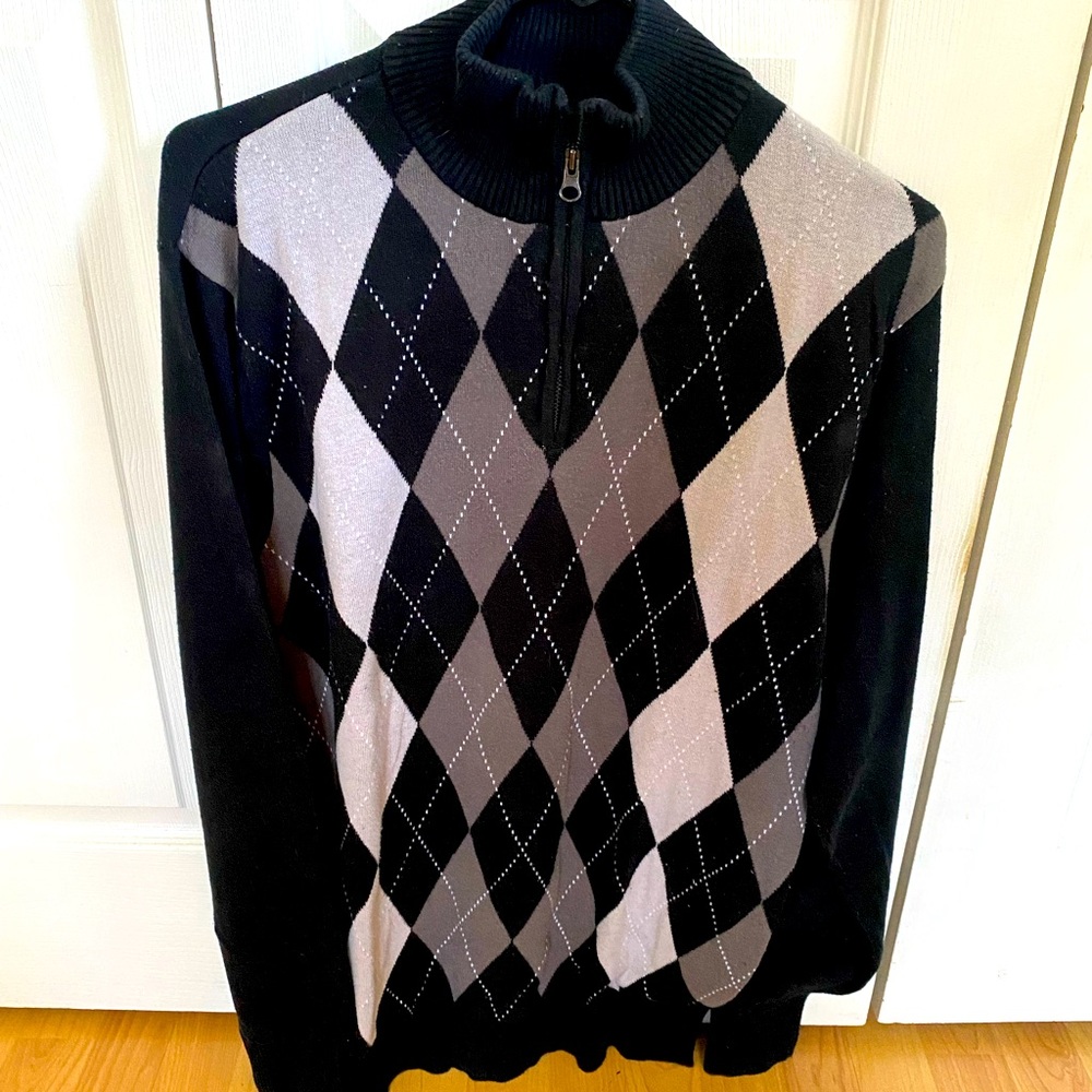 Park Slope mens quarter zip XL cotton sweater